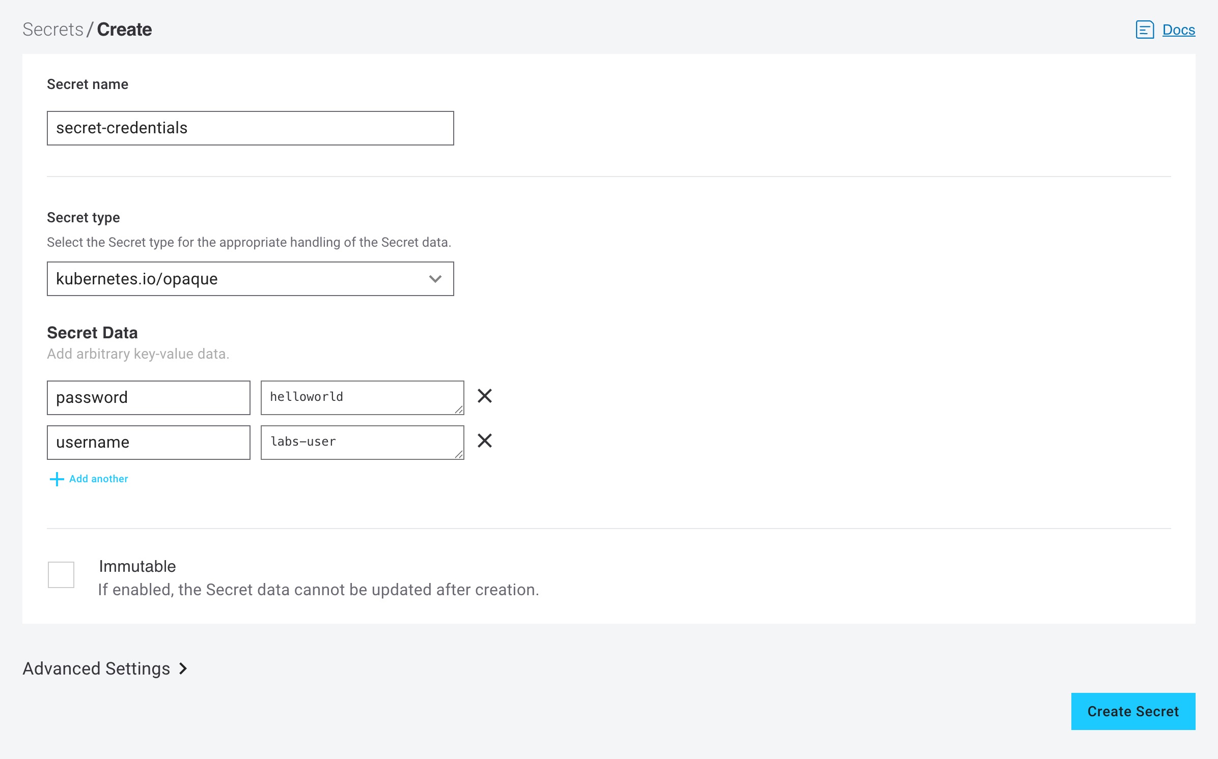 Create sealed secret