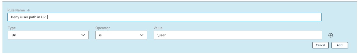 Deny backward slash user in URL path