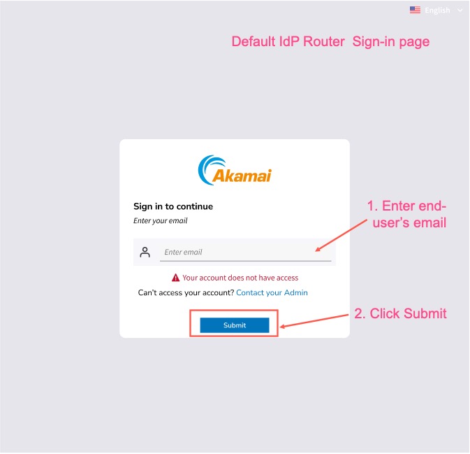 IDP Router Sign-in page