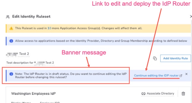 IDP Router not deployed message