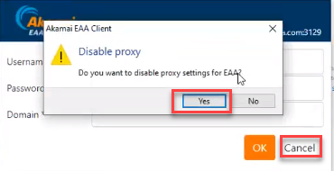 Disable proxy