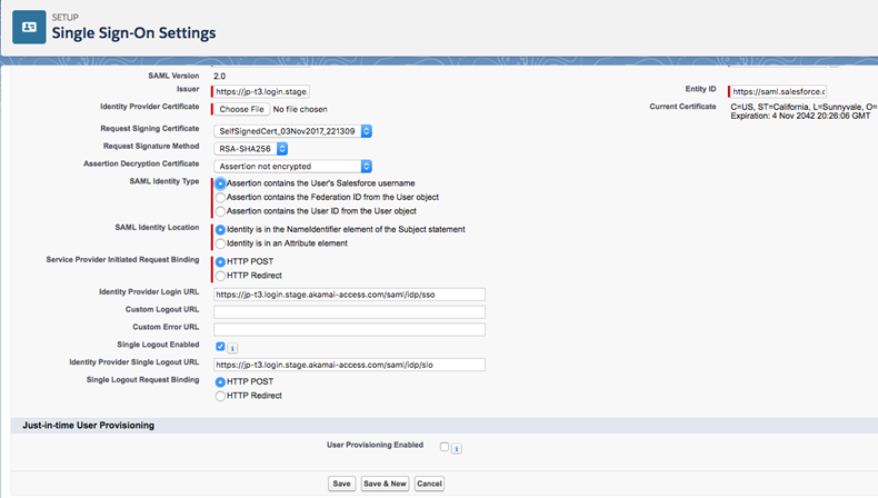 Settings example in Salesforce