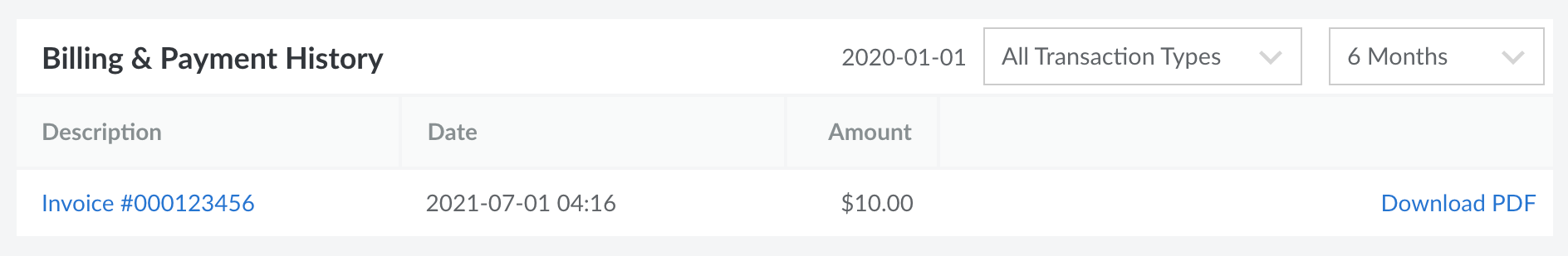 Viewing Billing & Payment History in <<CLOUD_PORTAL>>