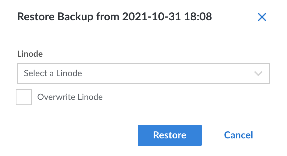 Select the <<CLOUD_VM>> you would like to restore your backup to