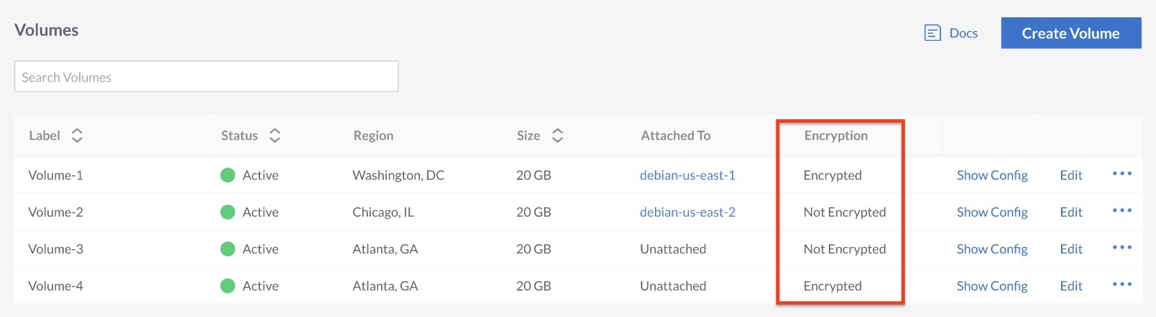 Volume Encryption Setting