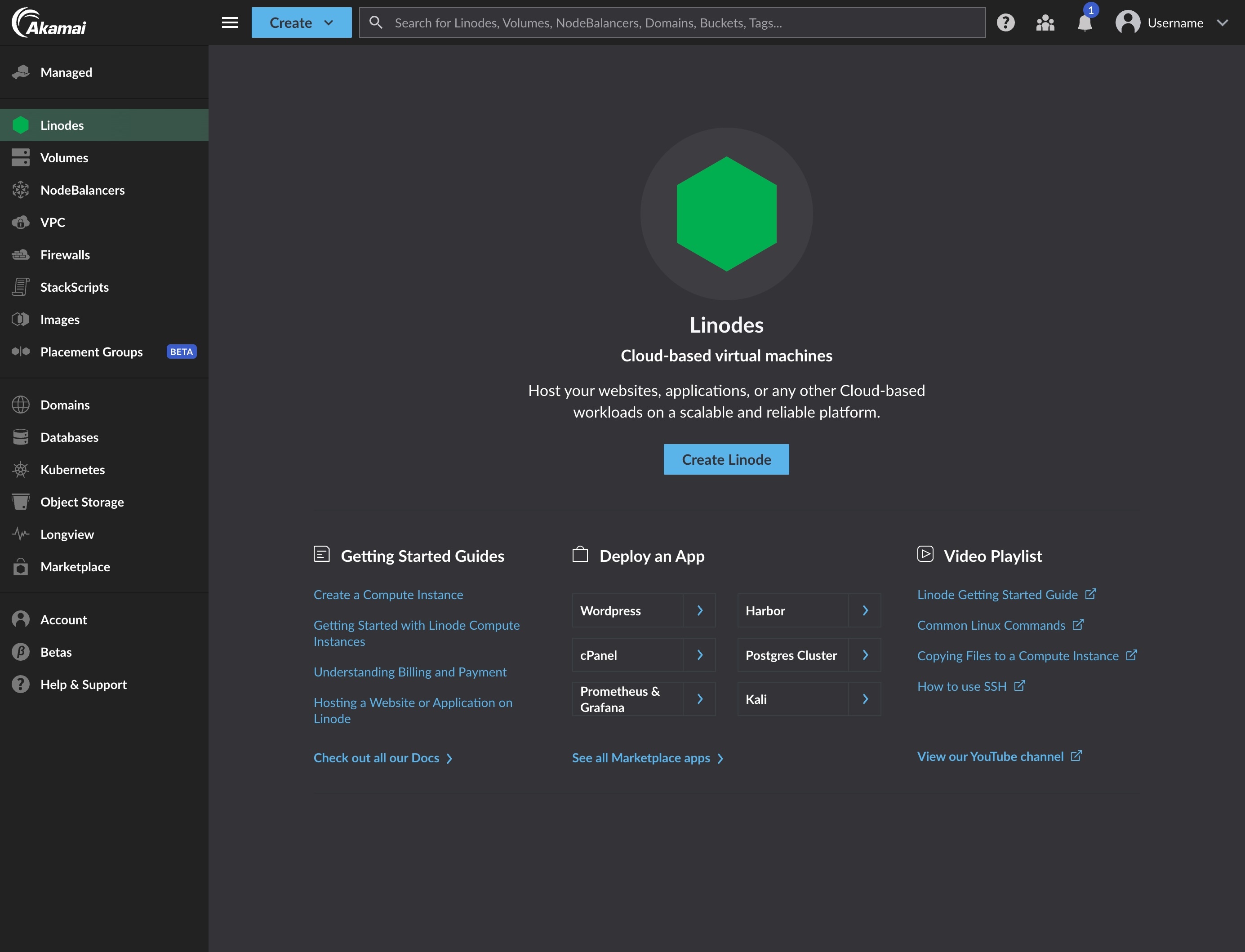 Screenshot of the new dark theme in <<CLOUD_PORTAL>>