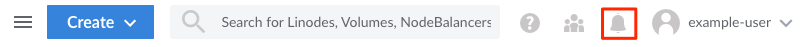 The notification bell icon on <<CLOUD_PORTAL>>