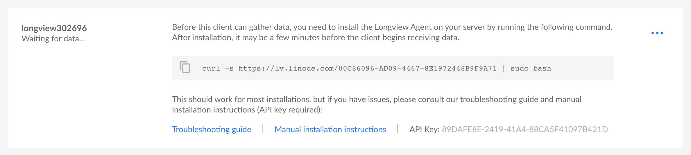 Screenshot of a new Longview client in <<CLOUD_PORTAL>>