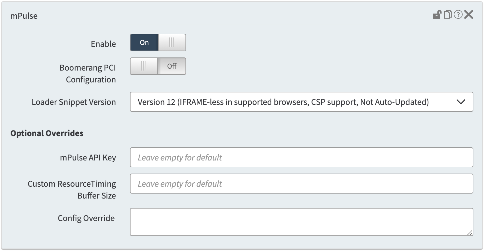 mPulse behavior options